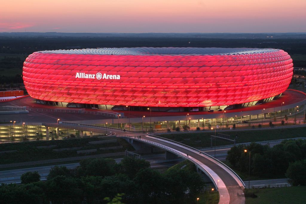 The Allianz Arena is a football stadium in the north of Munich, Germany. Home of two professional Munich football clubs Bayer Munich and TSV 1860 Munchen it is the first stadium in the world that has...