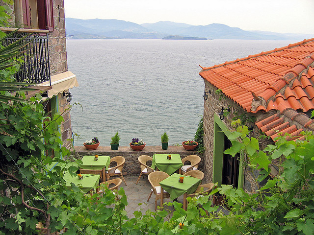 by Fozzman on Flickr.Perfect location for a romantic dinner, Lesbos Island, Greece.