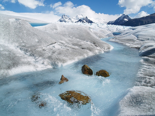 by Matzepeng on Flickr.River from melted ice crossing Perito Moreno Glacier in Patagonia, Argentina.