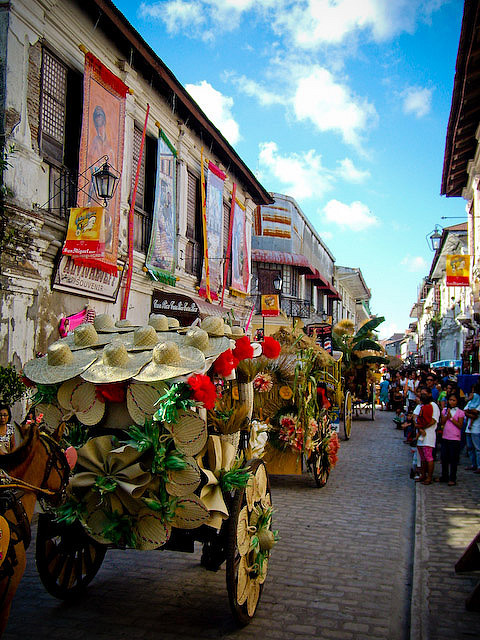 Calesa Parade in the Unesco heritage city of Vigan, Ilocos Sur, Philippines
