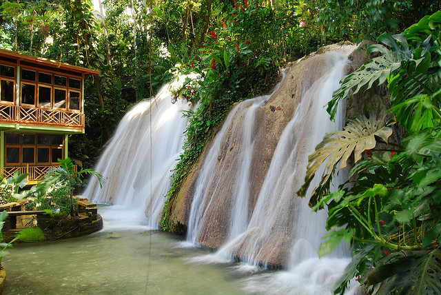 Restaurant overlooking waterfalls, Ocho Rios, Jamaica