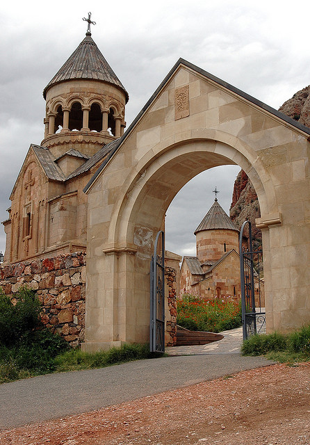 Entrance to Noravank Monastery, a Unesco Heritage Site in Armenia. 
