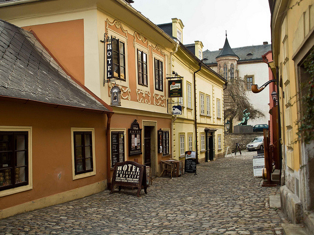 The scenic storefront of Kutna Hora, Bohemia, Czech Republic