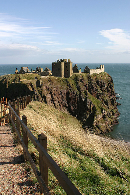 The path to Dunnottar Castle, Scotland