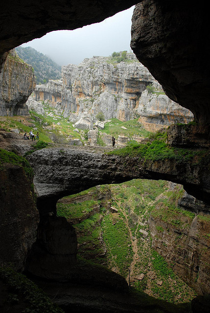 Natural bridge in Balaa Gorge, Lebanon