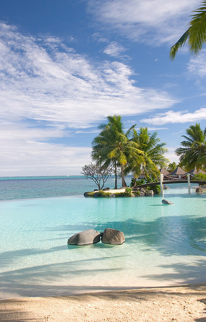 Infinity Pool in Papeete, Tahiti Island, French Polynesia