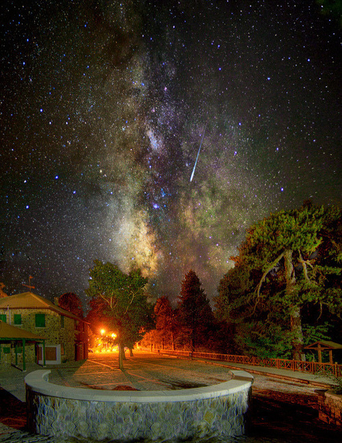 The Milky Way and Shooting Star, Troodos Square, Cyprus