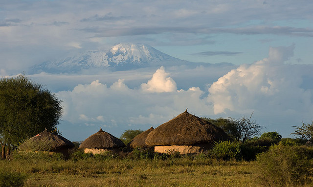 Traditional Masai village at the footsteps of Kilimanjaro, Tanzania