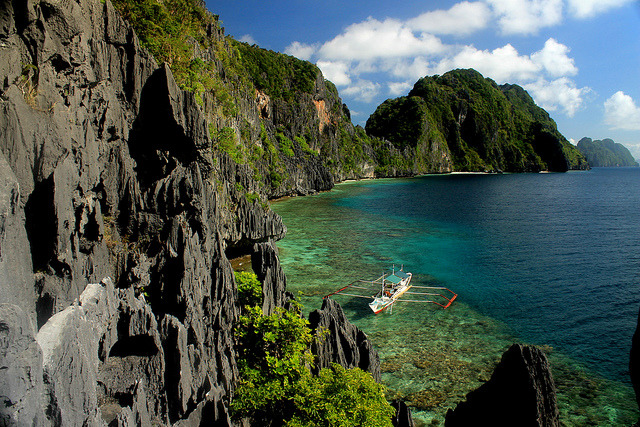 Limestone rocks at Matinloc Island in Palawan, Philippines
