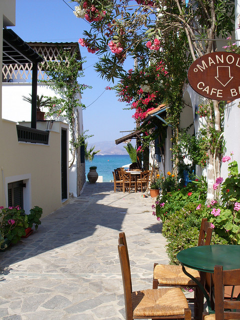 Aegean summer on cycladic alleys, Naxos, Greece