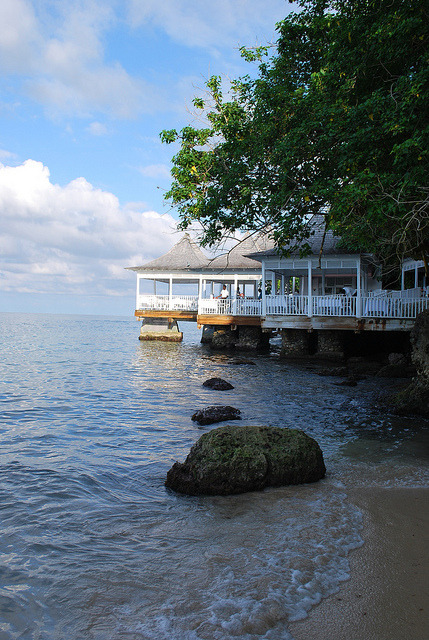 Seaside restaurant in Ocho Rios, Jamaica