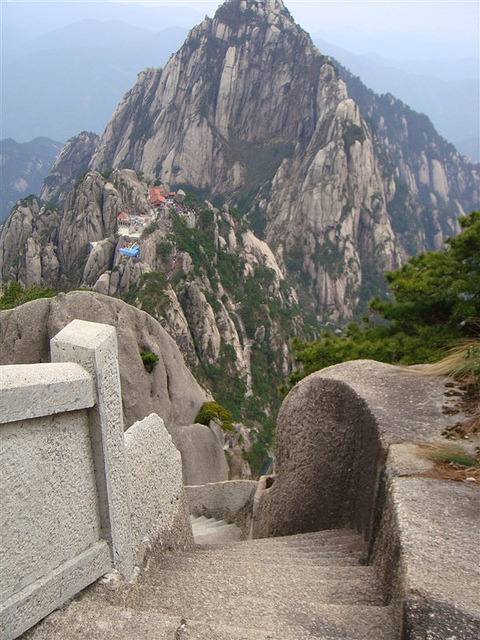 Rocky pathways of Huangshan Mountain, Anhui, China