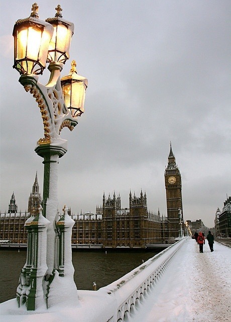 Snow Dusk, London, England