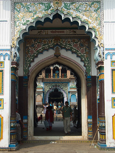 The main entrance of the Janaki Temple in Janakpur, Nepal