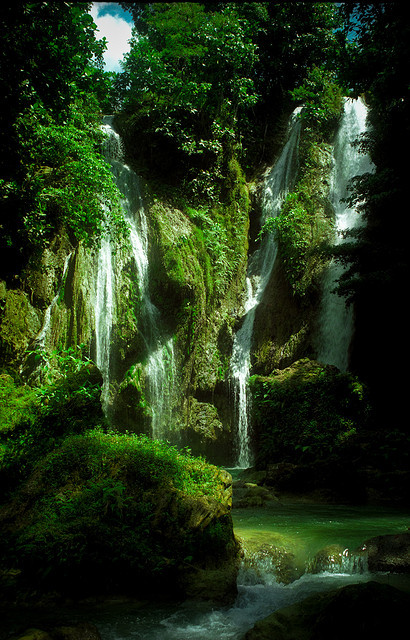 Mag-Aso Falls, hidden in the tropical forest of Bohol Island, Philippines