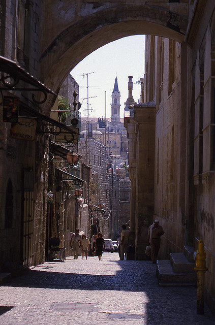Street scene in the old city of Jerusalem