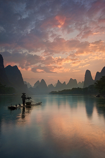 Li River sunrise, Guangxi, China