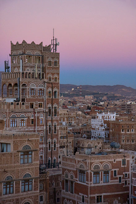 Before sunrise in old Sana'a, Yemen
