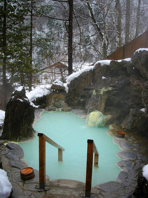 White Bone hot springs at Shirahone Onsen, Japan