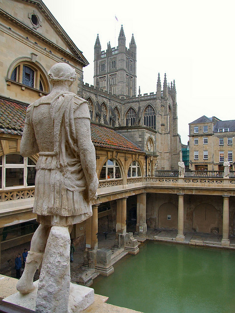 The ancient roman baths of Aquae Sulis in Bath, England
