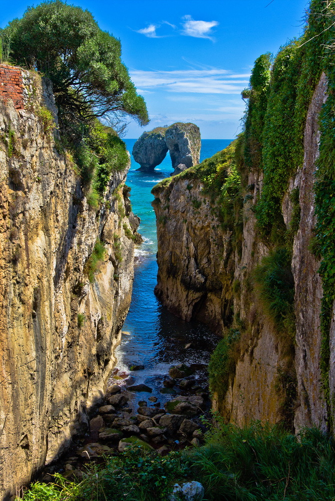 La Canalina, a small inlet in the Llanes coast, Asturias, Spain