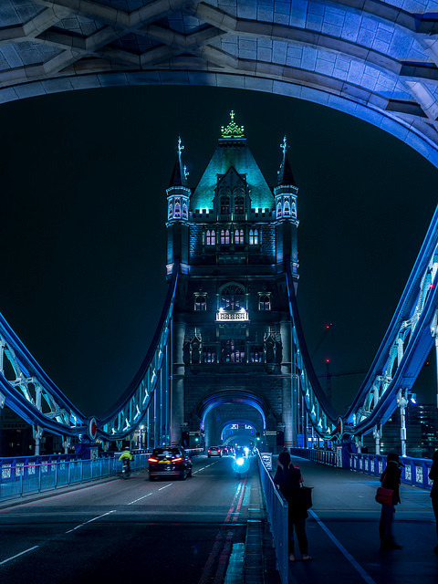 Blue hour at Tower Bridge, London / England