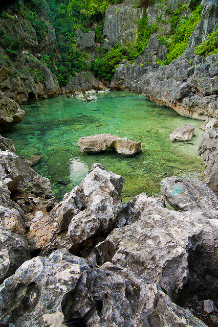 Salt water lagoon in Gigantes Island, Iloilo / Philippines