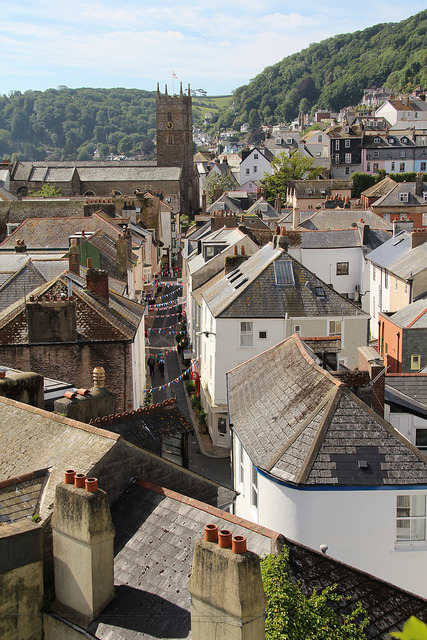 Foss street from Clarence Hill, Dartmouth / England