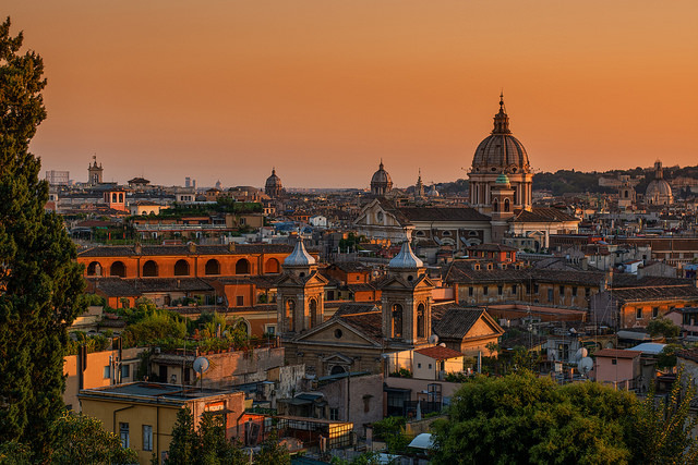Sunset above the eternal city, Rome / Italy 